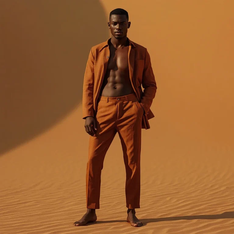 A Modern Stylish Man Against a Smooth Golden Sand Background | gemini photo editing prompt — AI image prompt