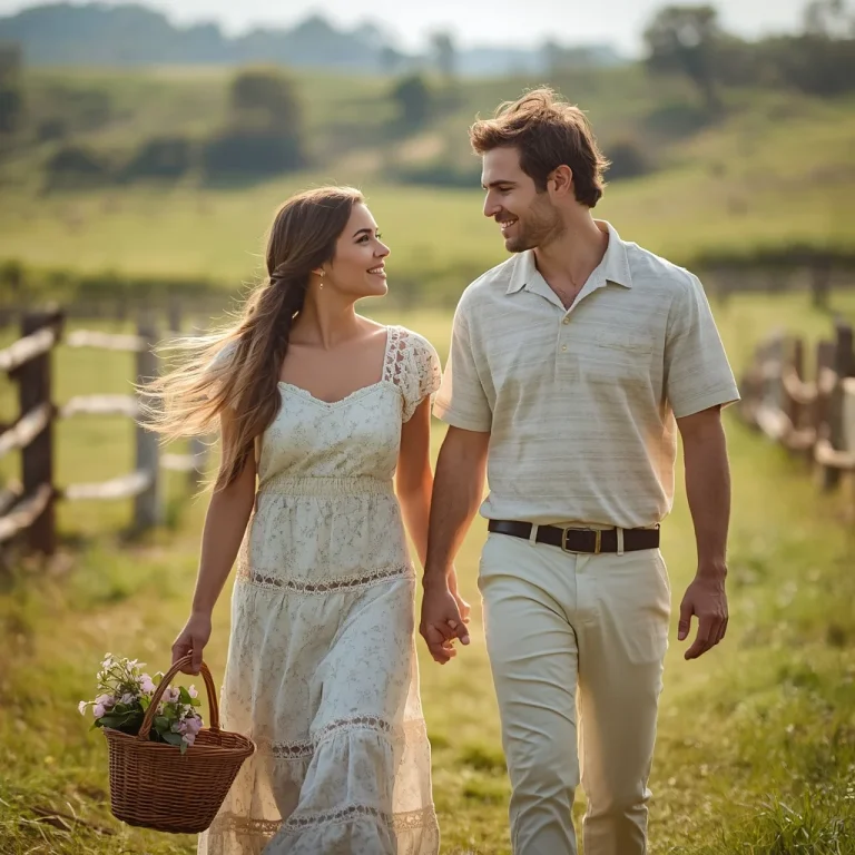 A Romantic Couple's Peaceful Day on a Rustic Farm | Gemini AI photo prompt copy paste trending 2026 — AI image prompt