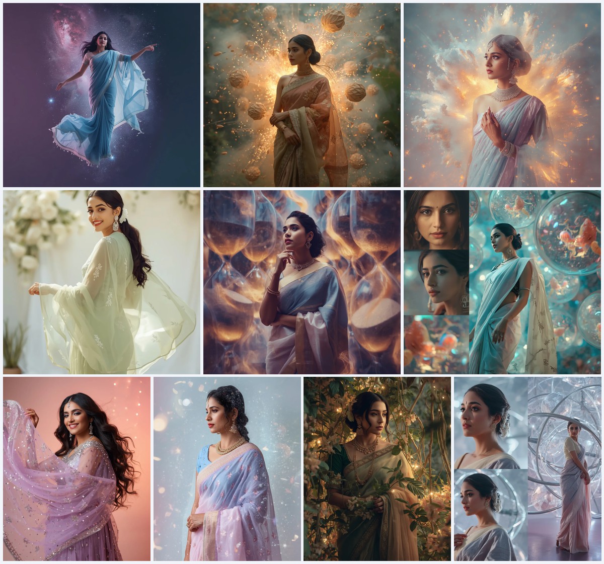 Best 10 Prompt Seen Girl Saree AI Photo Editing for Easy Enhancements | Trending peacock saree prompt
