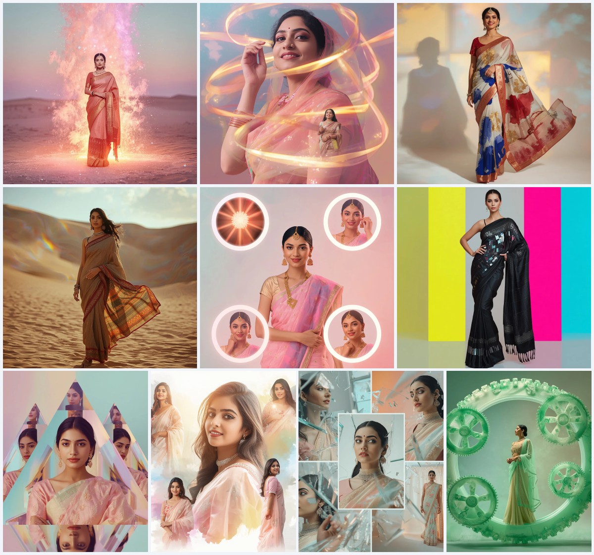 Best 10 Retro Style Prompts for Gemini Girl in Saree for Copy Paste | prompt for girl in saree pic in english
