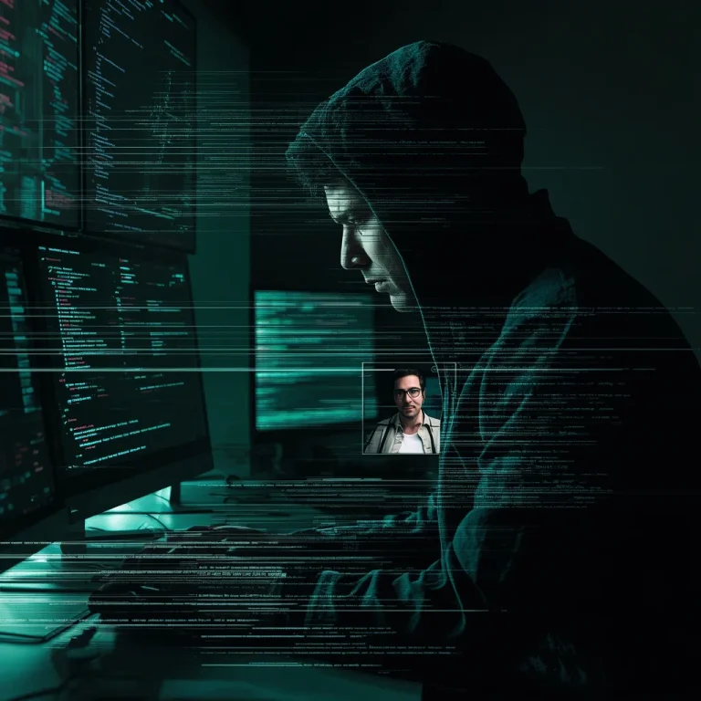Digital Surreal Corrupted Data Collage of a Male Hacker | stable diffusion prompt — AI image prompt