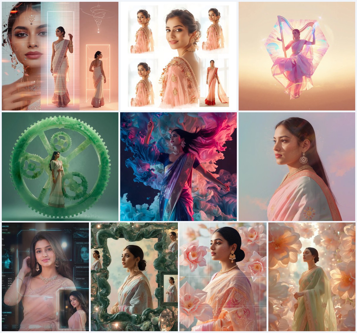 New 10 Gemini Traditional Saree Prompt for Authentic Art | Instagram prompt for girl in saree pic