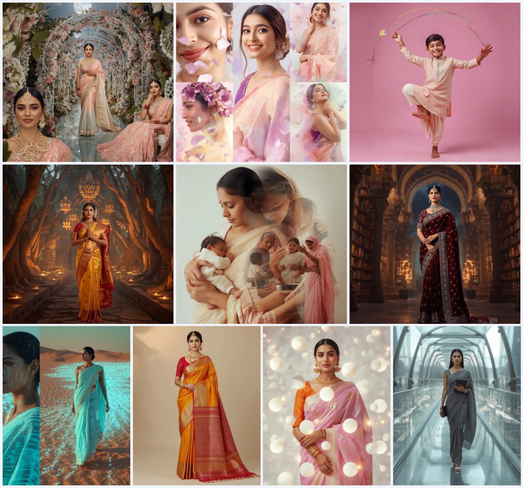 Top 10 ChatGPT Prompts for Saree Look for Detailed Imagery | prompt for saree look for girl instagram — AI image prompt