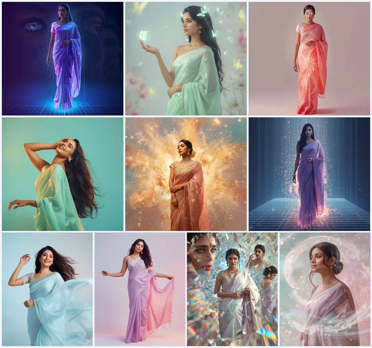 Top 10 New Instagram Trend Prompt For Girl Saree Look Copy And Paste Download | prompt for traditional look for girl south indian