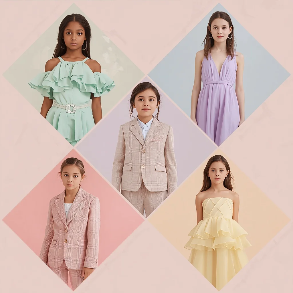 A Pastel Geometric Dream Collage of a Beautiful Young Girl — AI image prompt