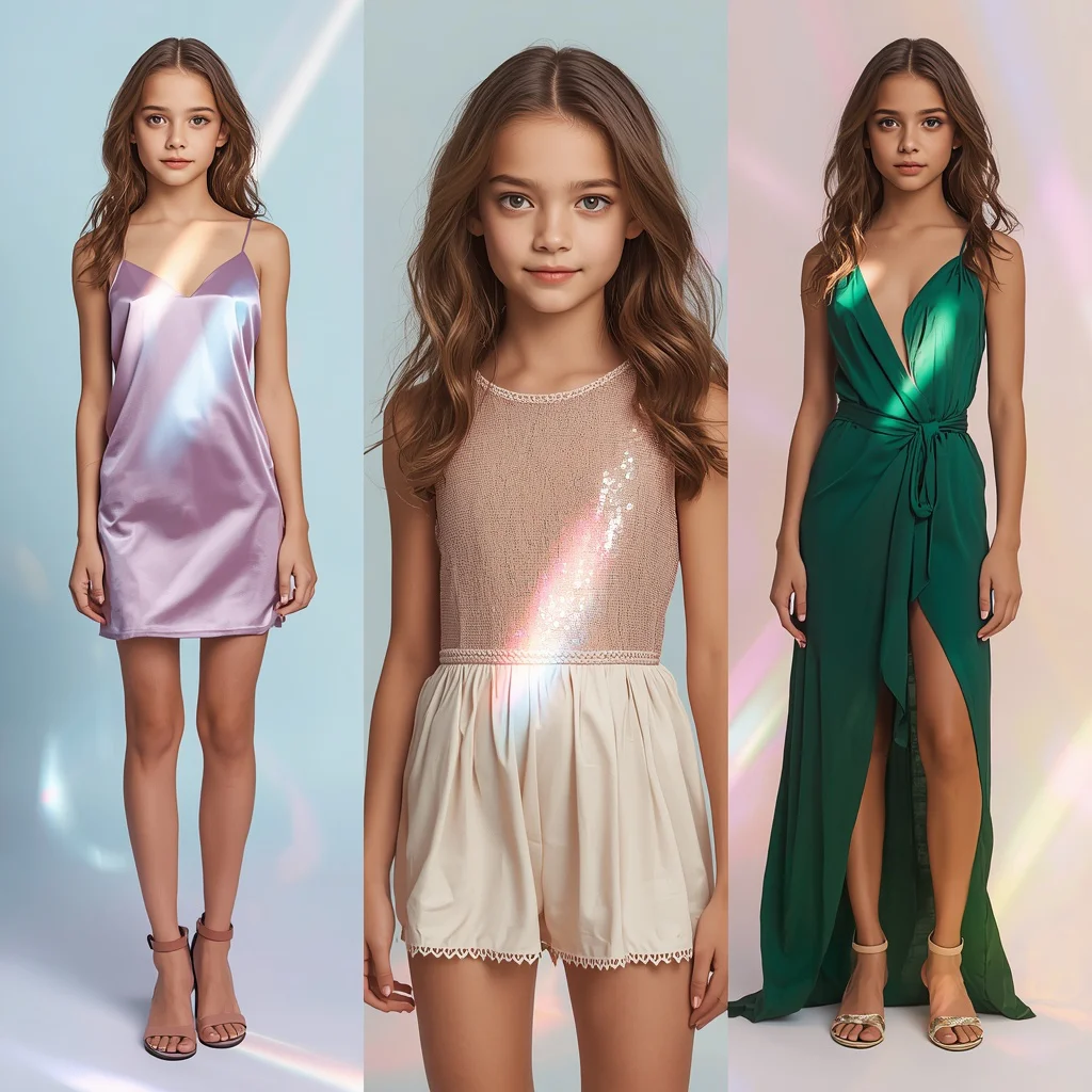 A Prism Inspired Light Collage of a Beautiful Young Girl — AI image prompt